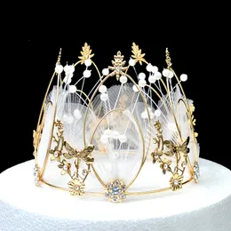 Bröllopsdekorationer Diy Silver/Gold Cake Decoration Jewelry Bridal Headpieces Wedding Accessories Wedding Crown