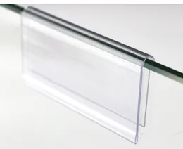 Plast 10/8/6cmx4.2cm Clear PVC S Prislapp Sign Label Display Clip Holder For Supermarket Store Wood Glass Shelf Fiting 50st