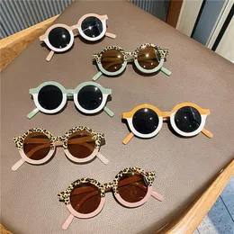 Lovely Summer Toddler Kids Baby Boys Girls Leopard Anti-UV Beach Round-Shaped Sunglasses Frame Outdoor Headwear Accessories Hair