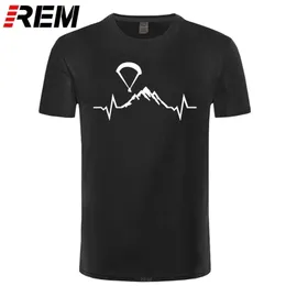 Montanhas Parapente ECG Heartbeat Camisetas Estilo de Verão Estilo de Verão Homens Tops Respirável Streetwear XS-5XL Padrão Barato Venda 210409