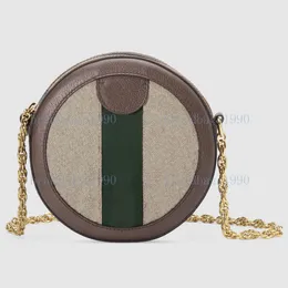 Bolsa circular MINI Designer de 18 cm Bolsas femininas clássicas Moda Couro legítimo Bolsas de ombro Corpo cruzado Bicolor Verde Vermelho