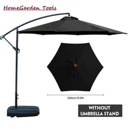 Shade Sun Terrace Beach Umbrella Garden Parasol Patio Dia 9.8ft Anti-UV Polyester Cloth Pool Easily Install Outdoor Furniture No Stand