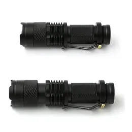 2021 Ny Mini Flashlight 2000 Lumens Cree Q5 LED Torch AA/14500 Justerbar Zoom Fokusfackla Lampa Penlight Waterproof för utomhus