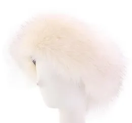 Damskie Faux Fur Zimowe Pałąk Kobiety Luksusowa Moda Head Wrap Plush Earmuffs Pokrywa Akcesoria do włosów