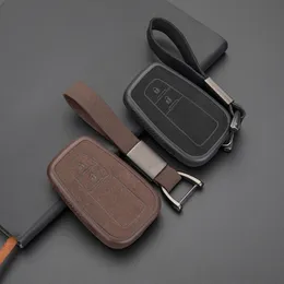 Skórzany samochód Key Case FOB Okładka dla TOYOTA CHR Auris Vitz Aygo Prado Camry V70 Rav4 Fortuner 2019 2020 Kluczowe Ring Shell