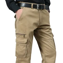 Mens solta multi-bolso casual macacão plus tamanho quatro estações calças de algodão ao ar livre longo