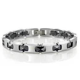 Healthy Tungsten Steel Bracelet For Women Magnetic Bracelet Silver /Black Tone Size Come with Adjusting Tool