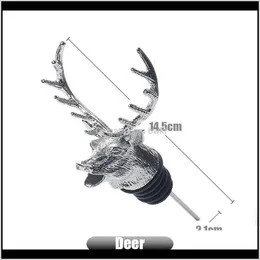 Barware Kitchen, Dining Home & Garden Drop Delivery 2021 1Pcs Jagermeister Pourer Zinc Alloy Deer Elk Lion Bull Head Wine Stopper Drinks Tool