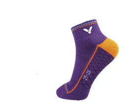 Professionelle Badminton-Socken, geeignet für Männer und Frauen, gekämmtes Baumwoll-Polyester-Spandex-Material, verdickter, schweißabsorbierender, rutschfester Handtuchboden, kurze Röhre