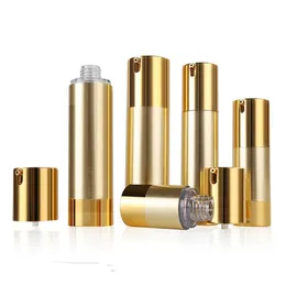 15ml 30ml 50ml Gold / Silver Pusta Kosmetyka Airless Bottle Portable Refillable Dispensator Butelki do balsamu Podróży SN2661