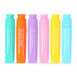 Highlighters 36 sztuk / partia Mini Lipstick Highlighter Marker Fluorescencyjny Pióro Candy Kolor Caneta Biuro biurowe i szkolne