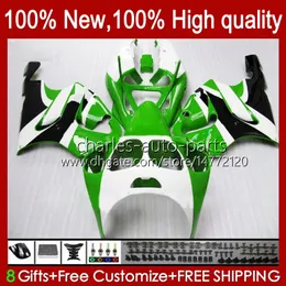 OEM-organ för Kawasaki Ninja ZX7R ZX750 1996 1997 1998 1999 2000 2001 2002 2003 Green White New Bodyworks 28HC.65 ZX 7 R ZX 750 ZX 7R ZX-750 ZX-7R 96 97 98 99 00 01 02 03 FAIRING