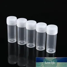 5 sztuk 5ml Plastikowa próbka Próbka Test Tube Mini Butelki Fiolki Pojemniki do przechowywania Przekładnik 14x40mm