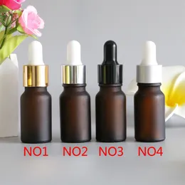 Empty 10ml Brown Vitamin E Oil Detox Slim Tea Medicine Dropper Bottles Frosted Glass Essential Oils Fragrance Containers 12pcsgoods