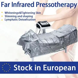 EU US Tax inkluderade 3 i 1 Pressoterapi Infraröd värme Slimmel Wrap Clothes Pressure Massage Cirkulation Bio EMS Electric Muscle Stimulation