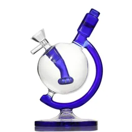 Bong stile globo Narghilè Dab Rig Pipa ad acqua 5,7 pollici Riciclatore gorgogliatore con ciotola di vetro tubo dell'olio figura della terra