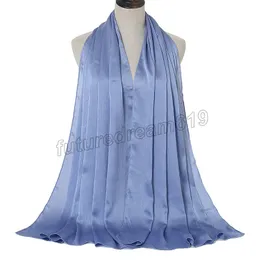 Pliated Crinkle Crepe Satin Chiffon Scarf Hijabs Роскошные женские головы, обертывания простых шаль высокого качества Длинные футлярские шарфы ECHARPE