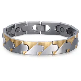 316L Stainless steel magnetic health link chain bracelet with germanium new arrival bracelets jewelry infrared ray anion benifits for men punk magnet energy style