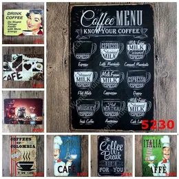 Neue Metall Zinn Zeichen Eisen Malerei Trinken Kaffee Malerei Vintage Handwerk Hause Restaurant Dekoration Pub Zeichen Wand Kunst Aufkleber Meer verschiffen DHW61