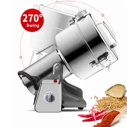 Swing Type Electric Grain Grinder Hem Kommersiell Spannmål Nötter Herb Kaffe Dry Mill Slipmaskin Pulvermaskin 2500g