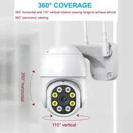 Smart Home 1080P WiFi per esterni Telecamera IP Sorveglianza di sicurezza Rilevazione del movimento 360 PTZ CCTV Monitor esterno per interni Video Cam