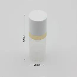 Partihandel tom 10 ml luftfria pumpflaskor Lotion klar plastvakuumflaska för kosmetika med silverguldring zz