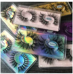 2 Pair/Boxed 8D Mink Hair False Eyelashes Handmade Multilayered Wispies Fluffy Lashes With Laser Box Reusable Eye Makeup Tools