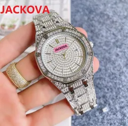 Mens Sky Big Diamonds Ring Dail Кварцевые часы 42 мм Президент из нержавеющей стали Классический розовый золотой календарь браслет Montre de Luxe Business WritWatch