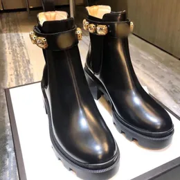 Мода женщины дизайнерские сапоги каблуки 6 см черная кожаная алмазная лодыжка Martin повседневная роскошь женская обувь выпускной вечер короткий снежный ботинок с коробкой
