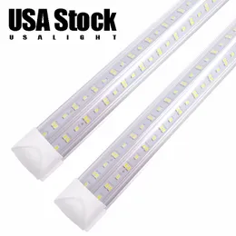 Super Brite White led Shop Light Integrated Tube 8 Feet 72 Watt V Shaped Clear Lens Plug and Play Tube Lighting