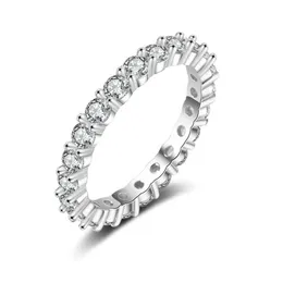 Silberne Diamantringe für Frauen, Zirkonia-Ring, Weißgold, Braut, Hochzeit, Verlobung, trendiger Schmuck
