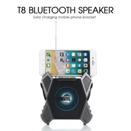 Portabla högtalare Mini Bluetooth -högtalare Trådlös högtalare Bass Stereo Musik Utomhus USB med Light Solar Charging Support TF FM