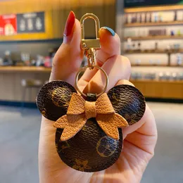 Mouse design carro keychain faver saco de flor pingente charme jóias titular chave para homens presente moda pu couro pu chaveiro acessórios com caixa dhl