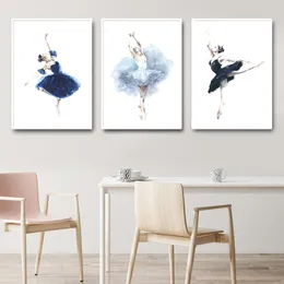 Современные красивые балетные девушки плакаты и принты холст картины настенные художественные картинки для гостиной танцевальной комнаты домашний декор (без рамы)