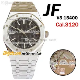 JFF Super V5 41mm * 15400 * CAL.3120 Автоматические мужские часы Черная текстура Диалончарные маркеры 316L Браслет из нержавеющей стали Версия Hello_Watch