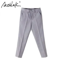 ACTHINK Big Boys Formalne Wydajność Garnitur Pantalon Garcon Marka Delikatny Styl Kids Gray Wedding Spodnie Spodnie, C258 211103