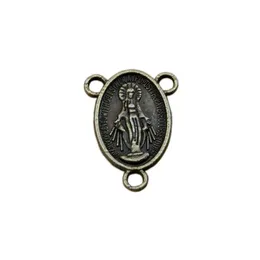 150 sztuk Alloy Virgin Mary Trójkątna 3-Strand Charm Spacer End Złącze do biżuterii Making Bransoletka DIY Akcesoria 14x20mm F-61