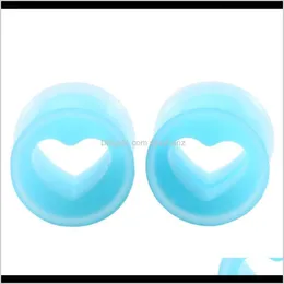 2Pcs Sile Plugs And Tunnels 425Mm Hollow Heart Ear Gauges Expander Barella Per Orecchini Piercing Gioielli per il corpo Q Sqcodv W6Yqs Rxsga