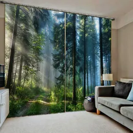 Gardin draperier anpassade alla storlekar digitala tryck idylliska skog träd landskap dusch gardiner för vardagsrum sovrum hem