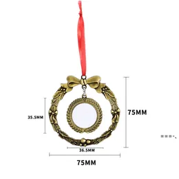 Newsublimation Рождественские подвески металлические сублимированные украшения термические передача подвески индивидуальные украшения дерева RRE11954
