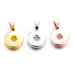 Noosa Chunks Imbir Snaps Jewelry Charms Srebrny Złoty Kolor 18mm Snap Button Baza dla DIY Bransoletka Biżuteria Ustalenia