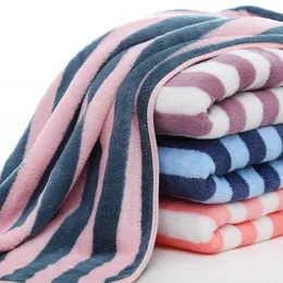 Coral wool towel Soft absorbent face towels colourful stripe thicken facecloth home supplies order logo 9colors WMQ860