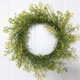 Artificial Leaves Wreath 18 Inch Grapevine Twigs Base Wreath Spring Season Decoration Door Wreath 211104