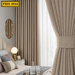 Moderner Verdunkelungsvorhang aus reiner Baumwolle und Leinen für Wohnzimmer und Schlafzimmer, Vorhang 210712