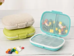 Travel Organizer Pill Case Wilgoć Dowód Małe pudełko Pursa Codziennie Pojemnik Przenośny Medycyna Witamina Organizator, 8 przedziałów (Niebieski + Zielony + Różowy)