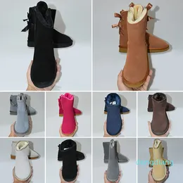 Дизайнерские - женщины зимние снежные ботинки тройной черный каштан розовый военно-морской флот серый мода классические лодыжки короткие ботинки женские женские девушки пинетки обувь