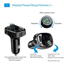 Автомобильное зарядное устройство FM-передатчик AUX модулятор Bluetooth Handsfree Car Audio MP3 Player 3.4A быстрый двойной USB зарядное устройство мобильного телефона