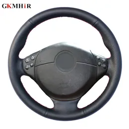 GKMHiR Hand-stitched Artificial Leather Black Steering Wheel Cover for BMW E39 5 Series E46 1999-2005 E36 E53 3 Series X5 Z3