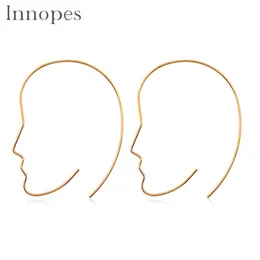 Innopes Europejska i Amerykańska Twarz Kolczyki Kolczyki ze stali nierdzewnej Kolczyki Geometryczne Cienka Linia Przesadzona Biżuteria Ear Q0709