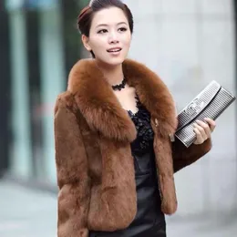 女性の毛皮のFaux 2021秋冬の模造コート女性のジャケット短いスリム気質ジャケットエレガントなファッション